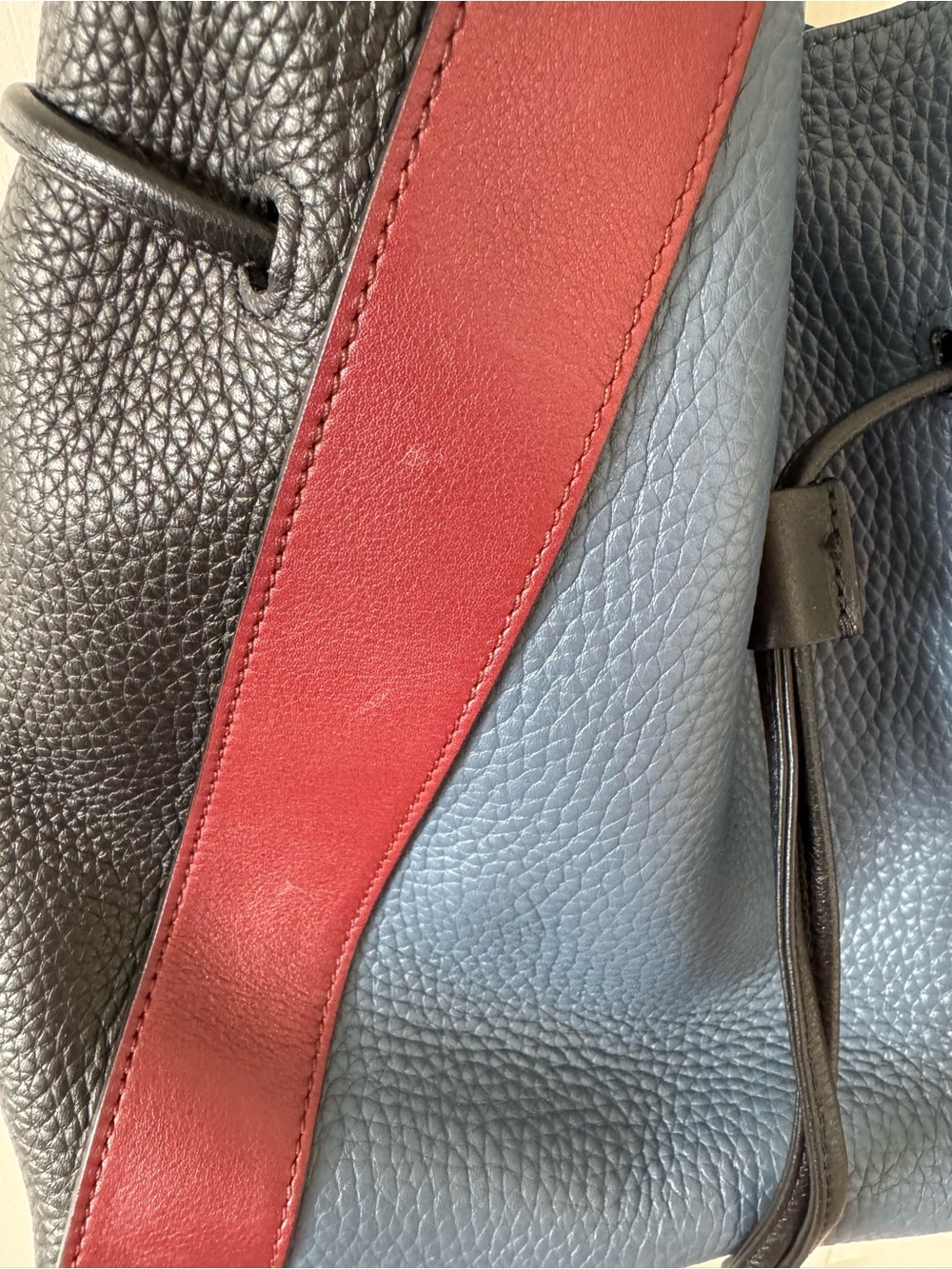 Mulberry Millie Leather Drawstring Tote Bag-Tricolor - Picture 11 of 14